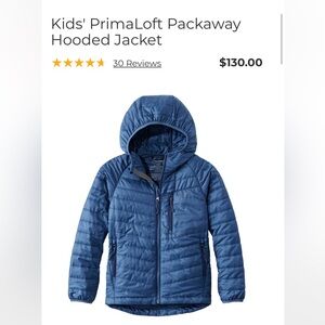 L.L. Bean Kids Puffer Jacket - Navy and Red